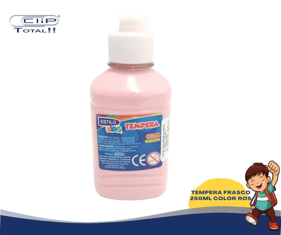 TEMPERA FRASCO 250ML COLOR ROS