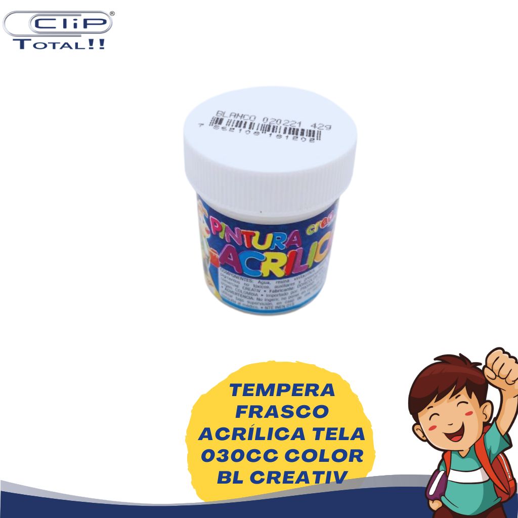 TEMPERA FRASCO ACRÍLICA TELA 030CC COLOR BL CREATIV