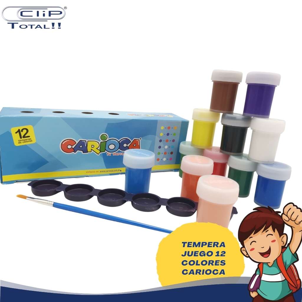TEMPERA JUEGO 12 COLORES CARIOCA